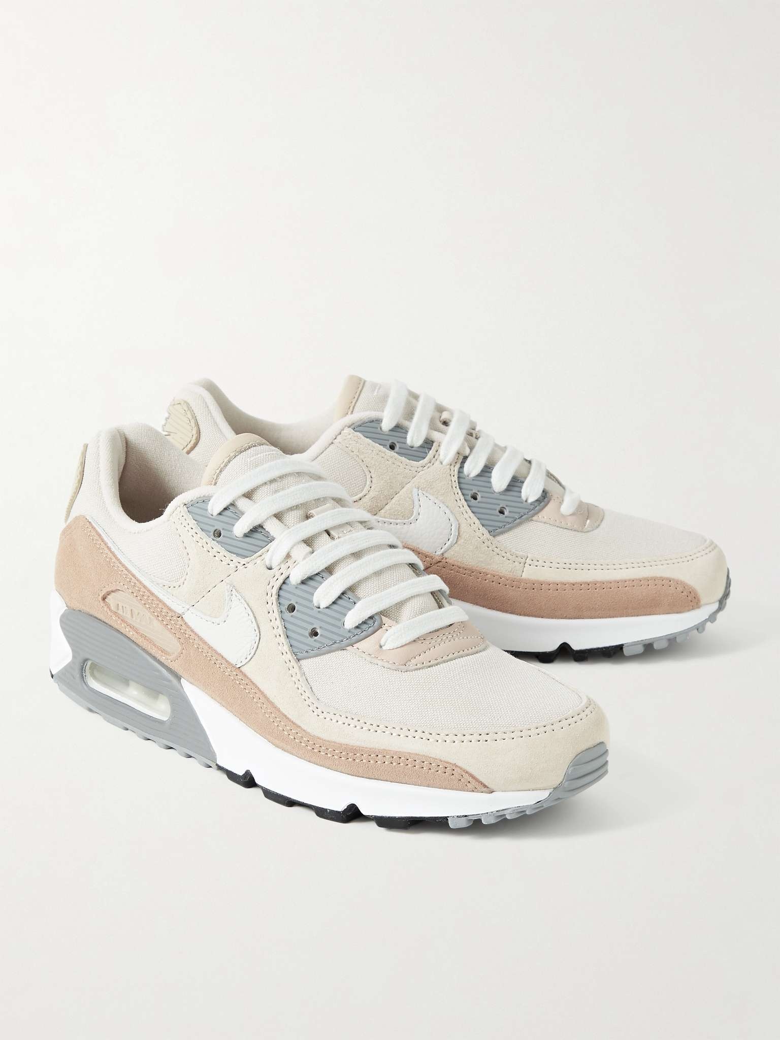 Air Max 90 Leather-Trimmed Suede and Canvas Sneakers - 4