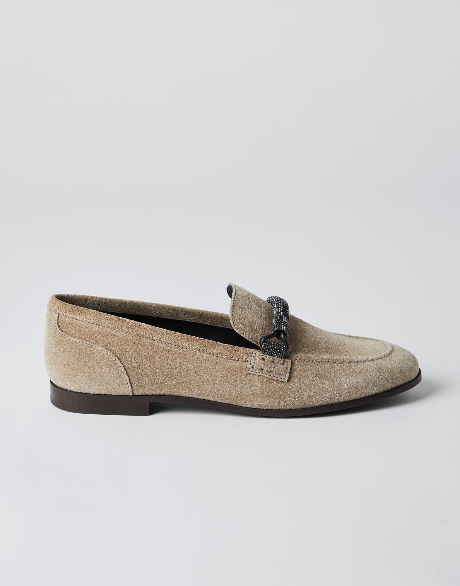 Suede loafers with precious bar detail - 1