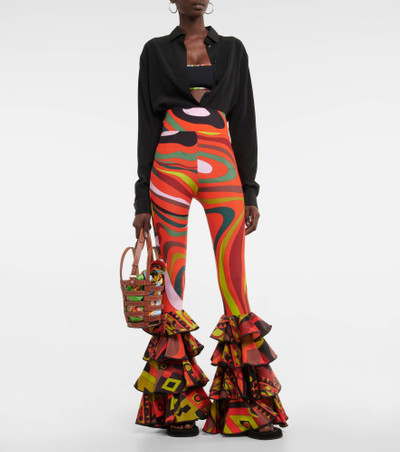 PUCCI Ruffled printed jersey pants outlook