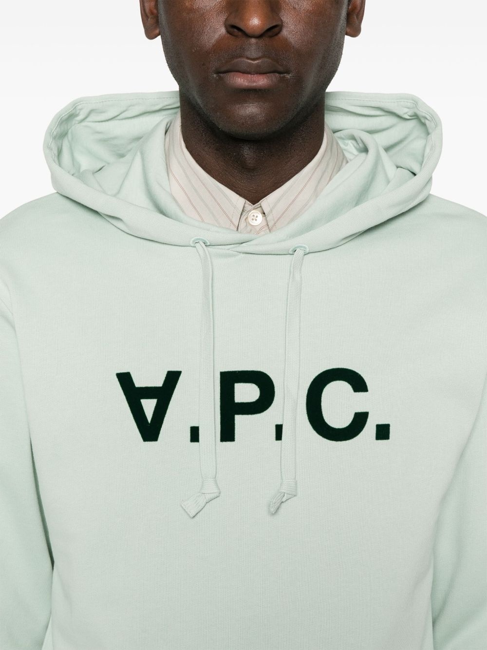 flocked-logo hoodie - 5