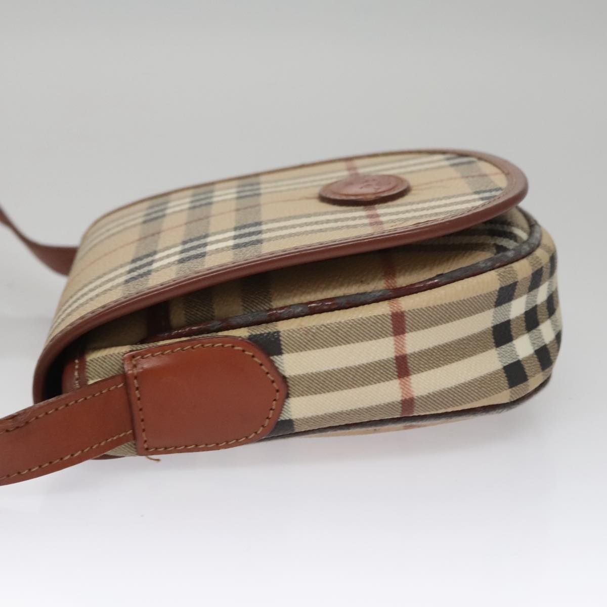 Burberry Nova Check Shoulder Bag Pvc Leather Beige - 5