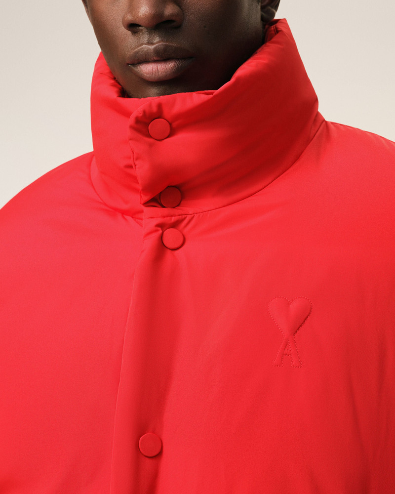 RED TAFFETAS AMI DE COEUR DOWN JACKET 4