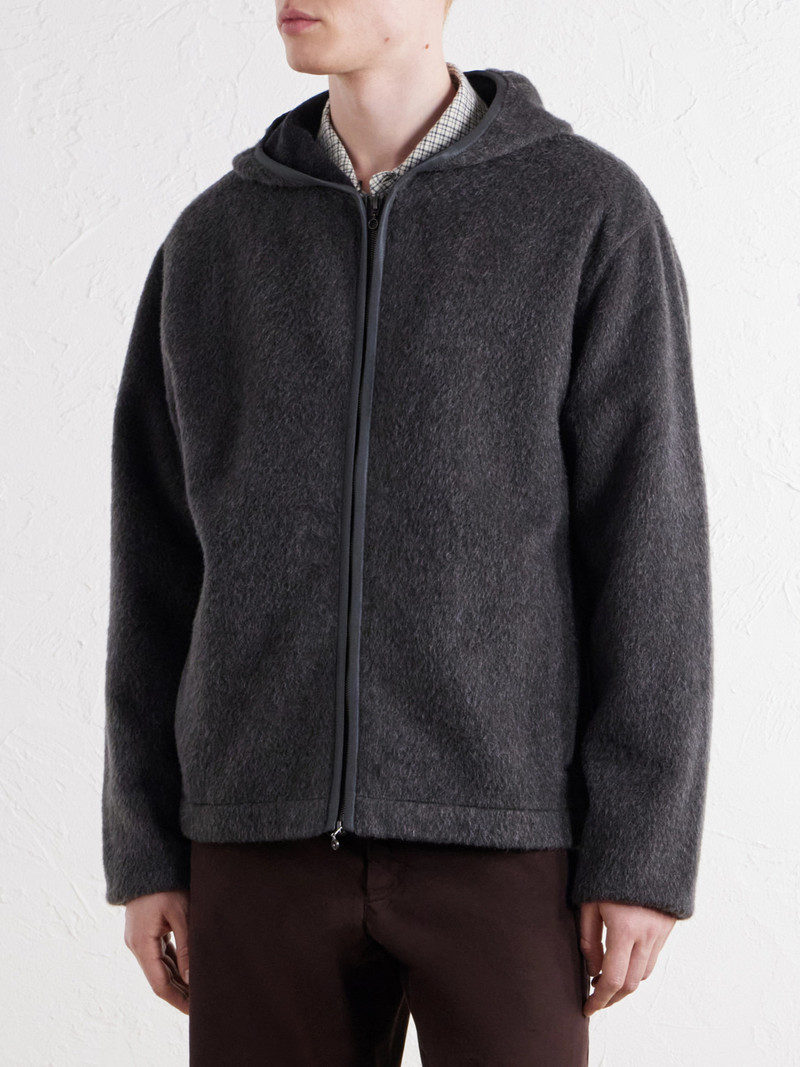 Erro Brushed Wool and Mohair-Blend Felt Hoodie 3