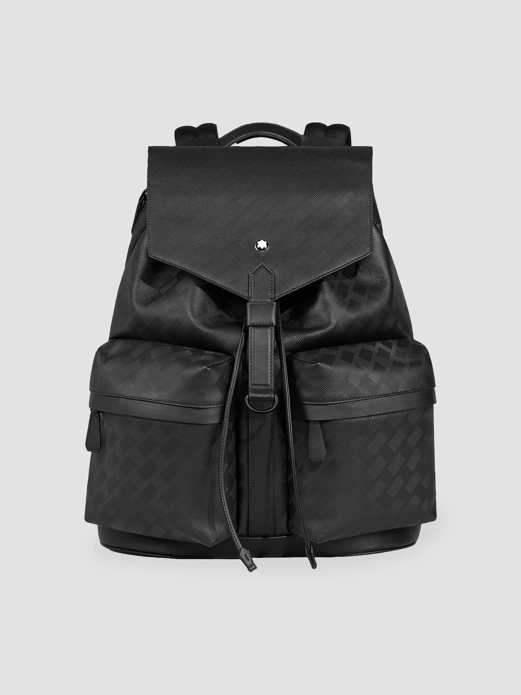 Men's Panorama Medium Leather Backpack - Black - 1