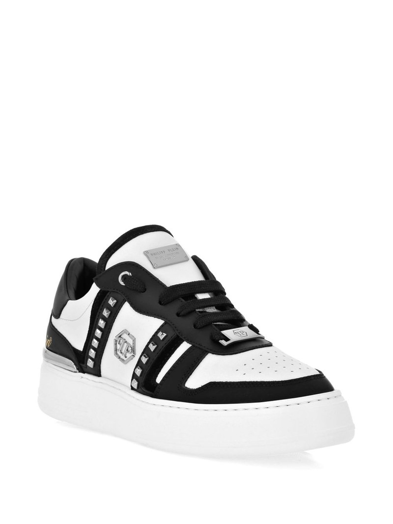 PHILIPP PLEIN studded panelled low-top sneakers outlook
