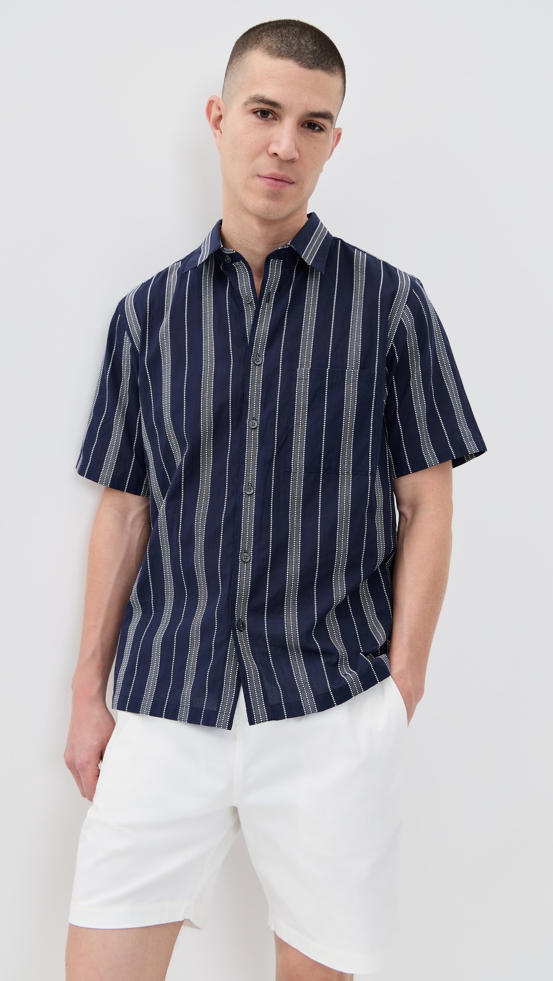 Noll Short Sleeve in Summer Dobby - 1