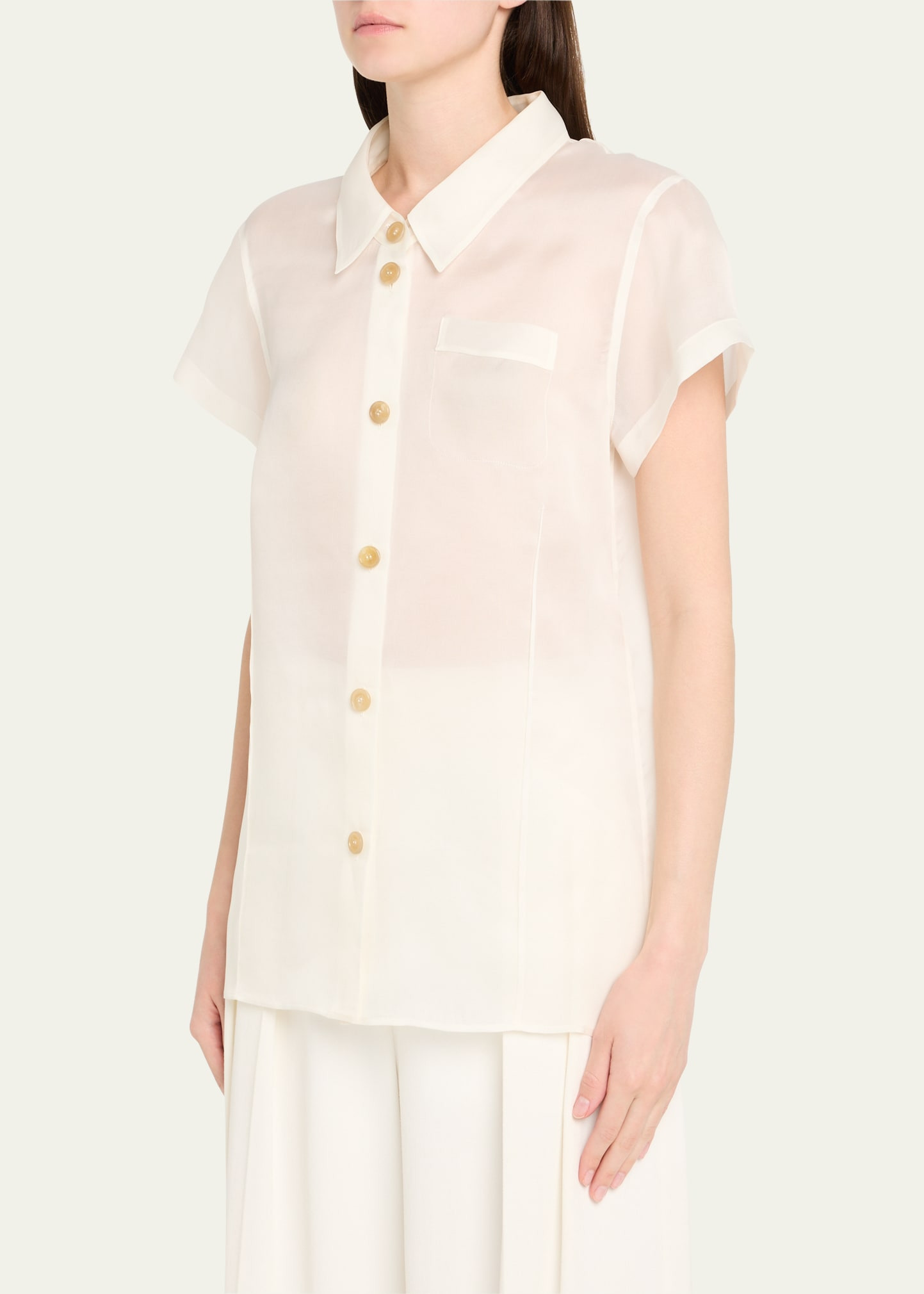 Keefe Short-Sleeve Silk Shirt - 4