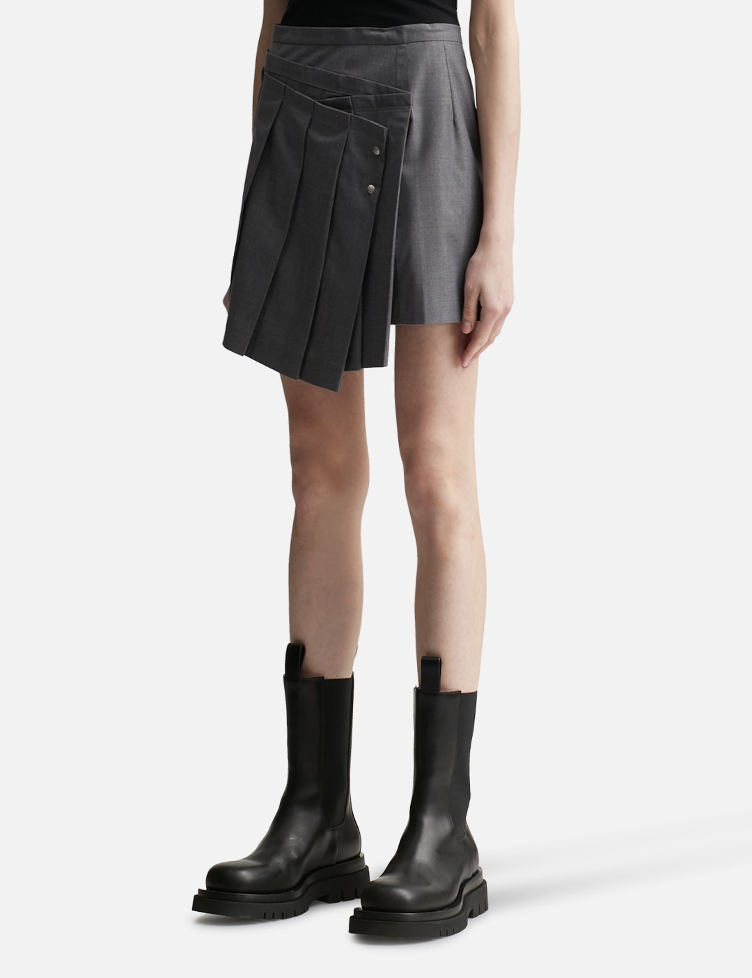 FOLD-DETAIL PLEATS MINI SKIRT - 2