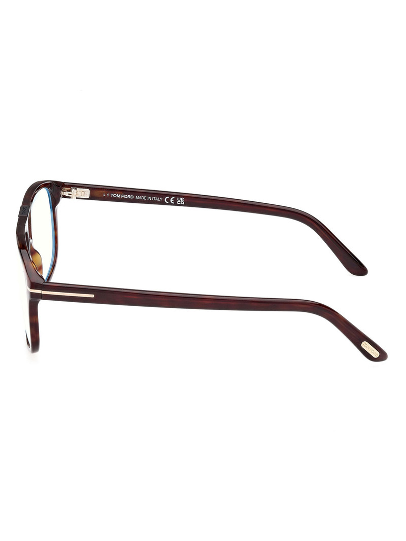 Men's 55MM Pilot Blue Block Glasses - Dark Havana Blue 3