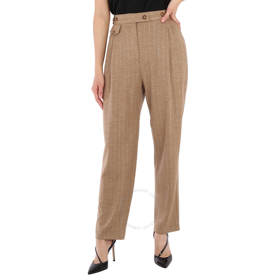 Burberry Ladies Pecan Melange Tailored Trousers - 3