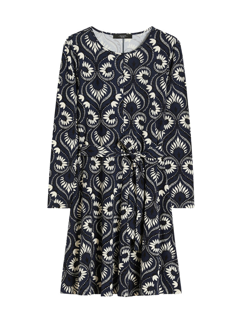 Women's Printed Jersey Dress - Navy 1