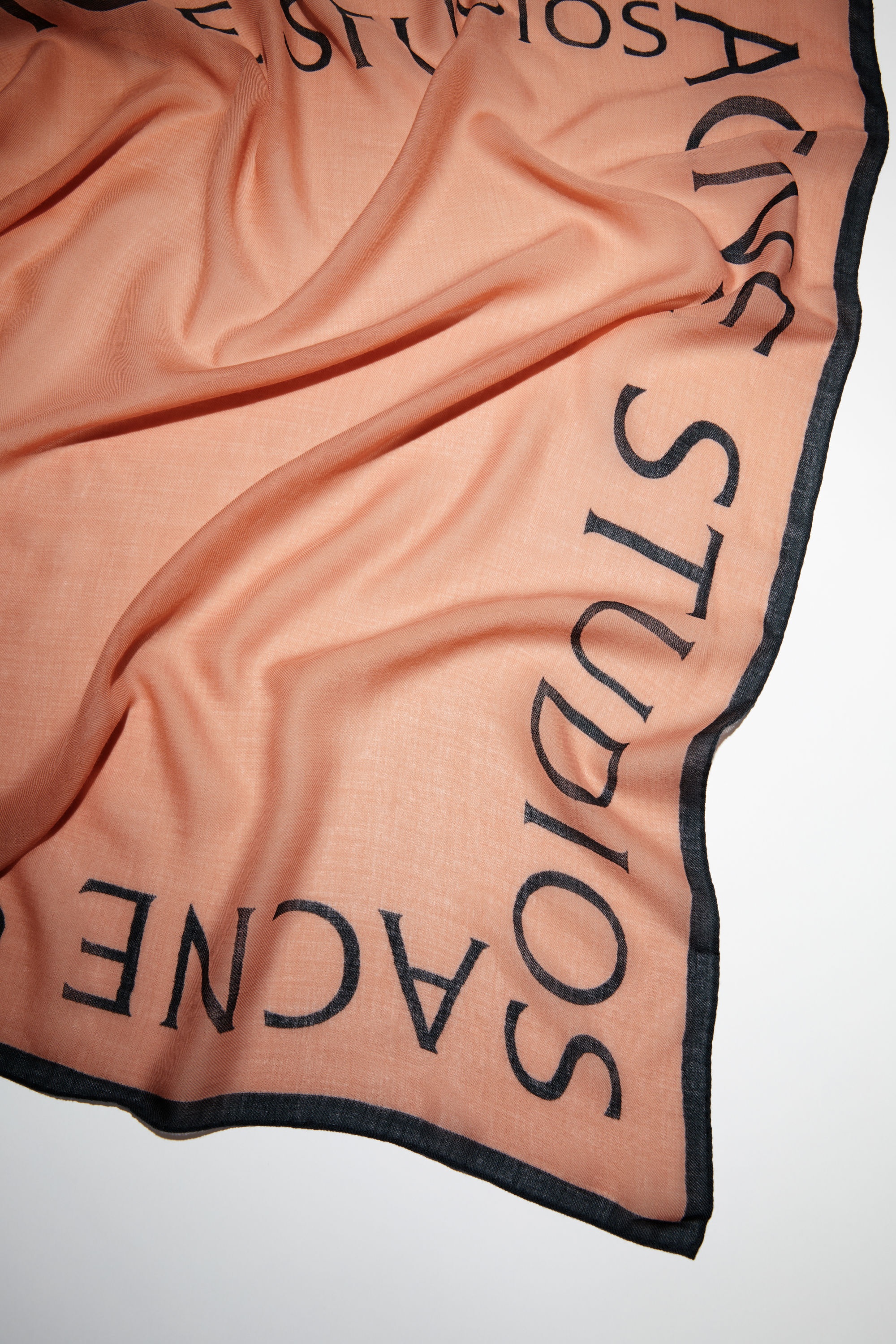 Logo wool square scarf - Blush pink - 4