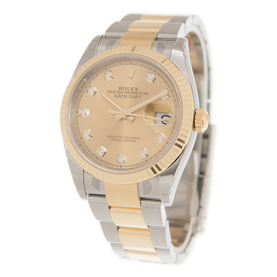 Rolex Datejust 36 Champagne Diamond Dial Men's Steel and 18kt Yellow Gold Oyster Watch 126233CDO - 4