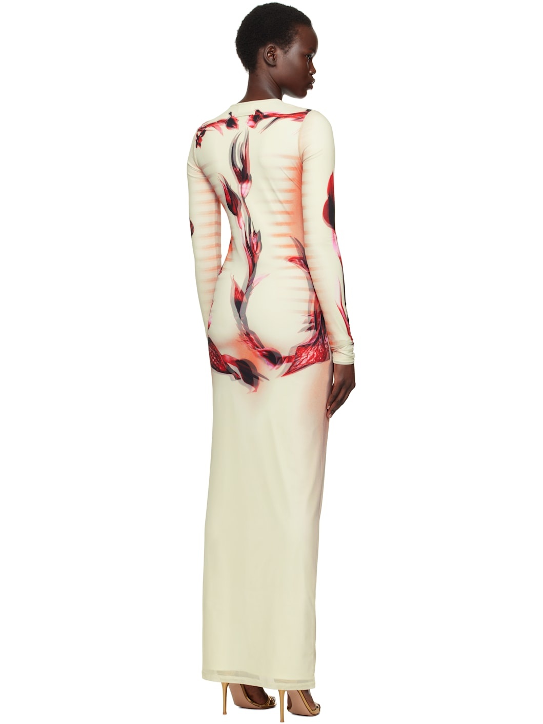 Green & Pink 'The Flower Body Morphing Marinière' Maxi Dress - 3