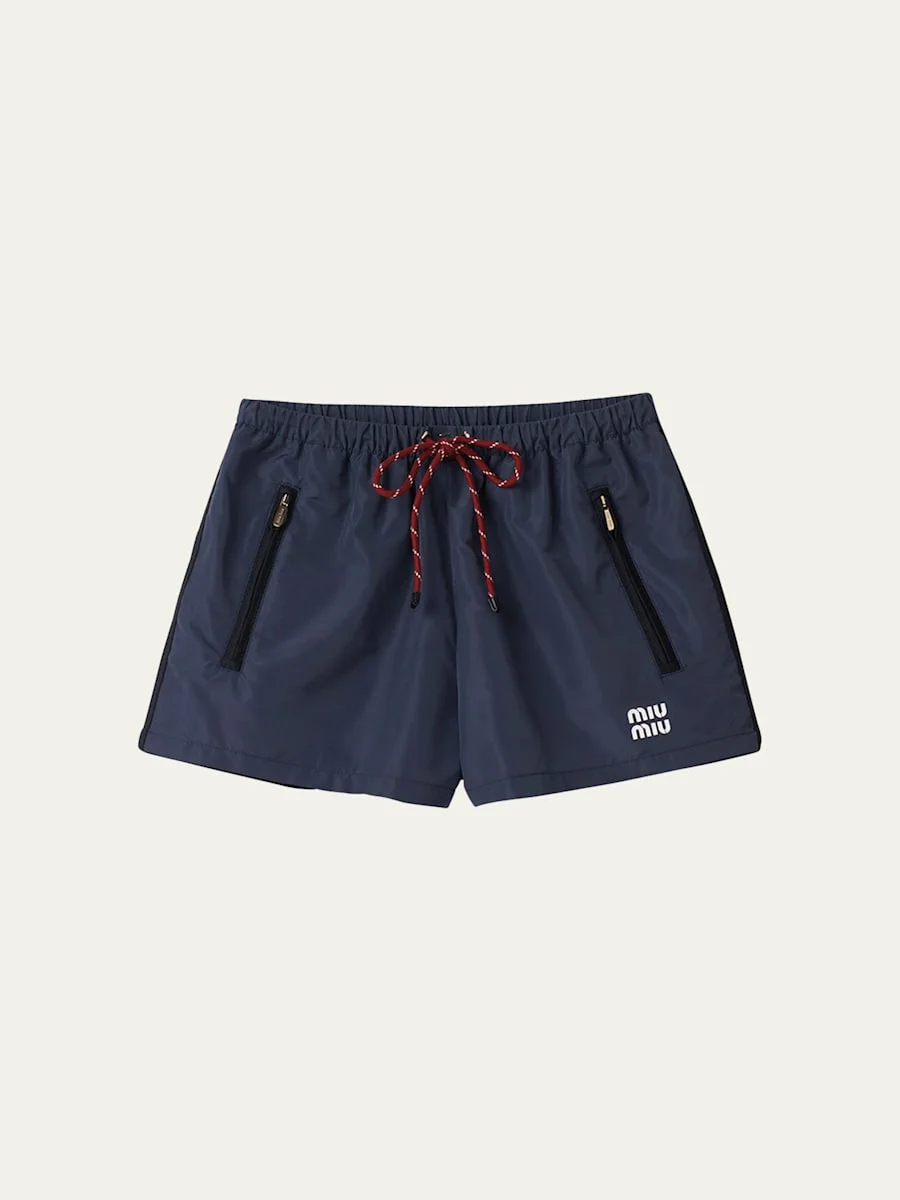 Drawstring Zip-Pocket Shorts - 1