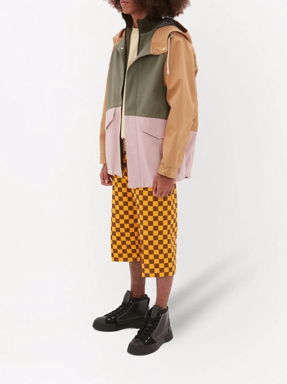 colour-block parka jacket - 3