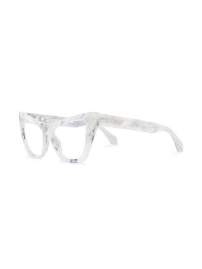 Off-White marbled cat-eye glasses outlook