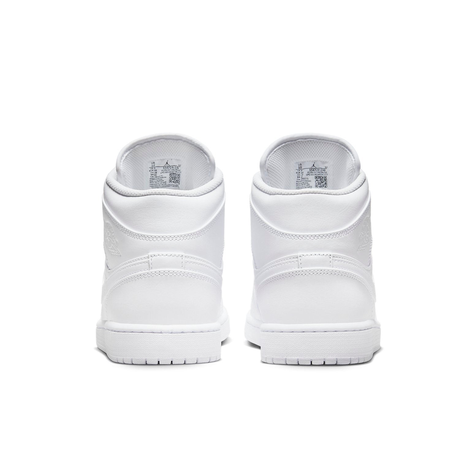 Air Jordan 1 Mid 'Triple White' 2022 554724-136 - 5