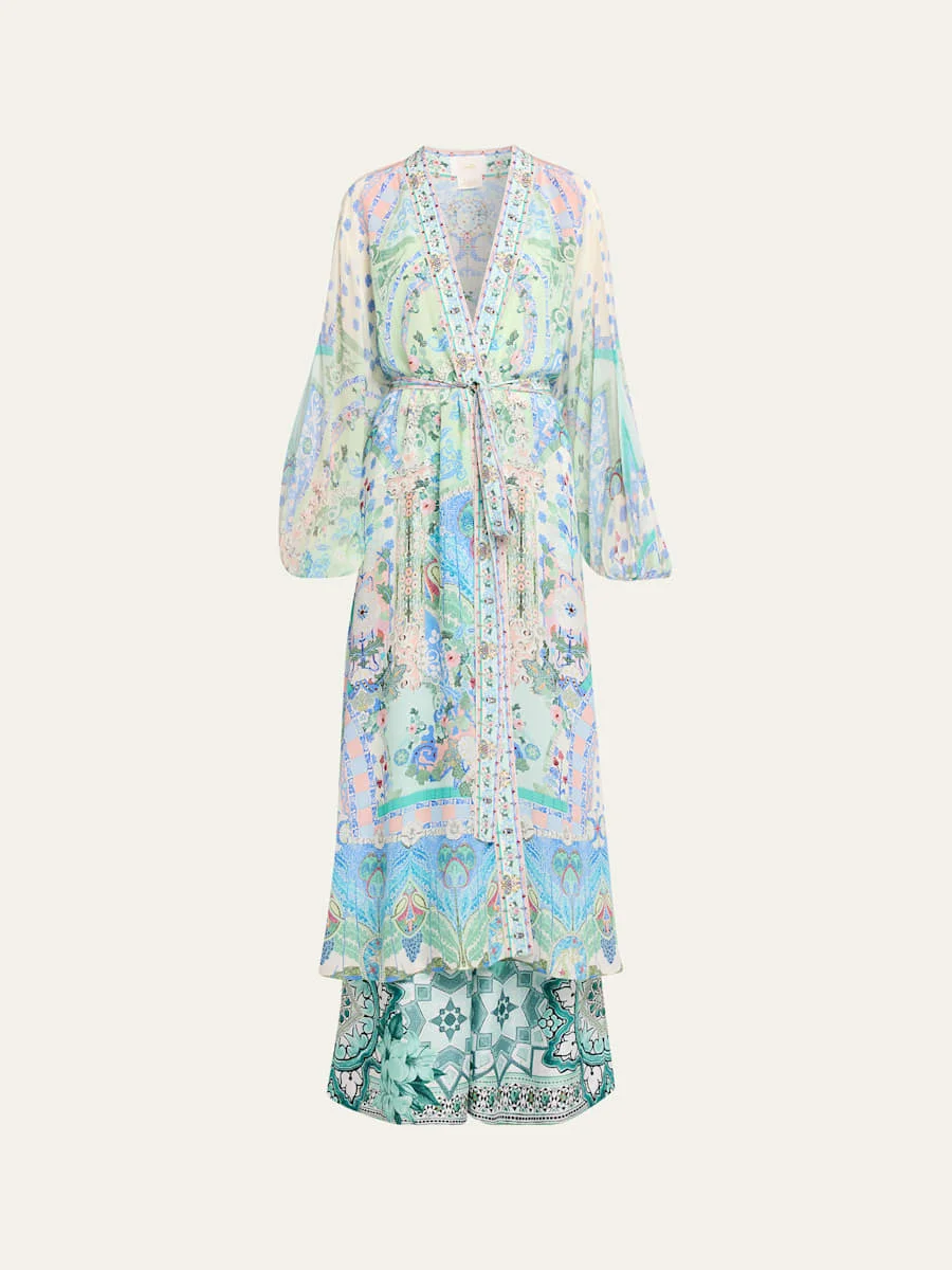 Midsummer Mosaics Blouson-Sleeve Layer - 1