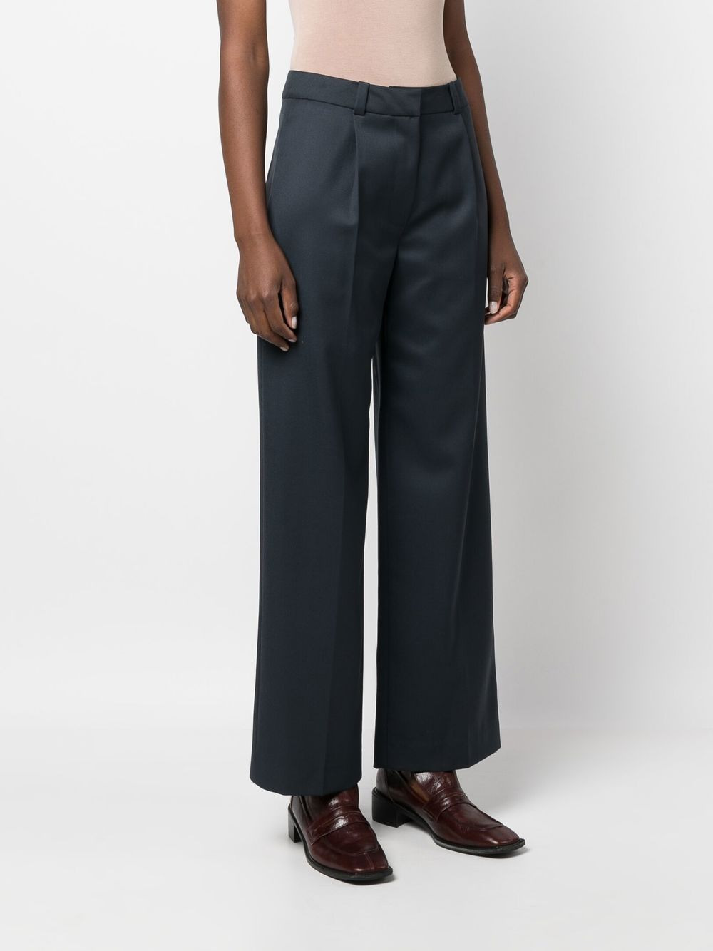wool-blend straight-leg trousers - 3