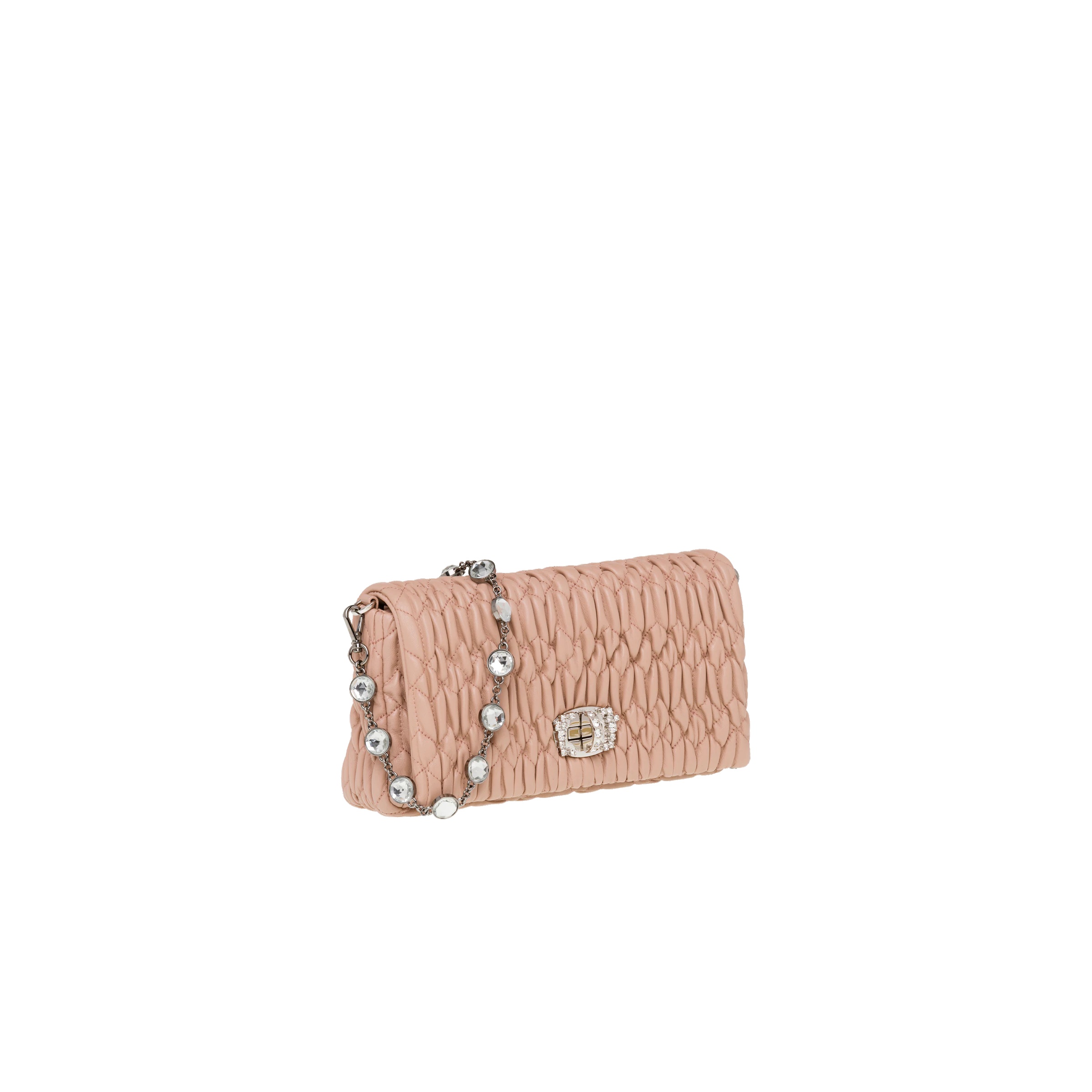 Miu Crystal cloqué nappa leather bag - 2