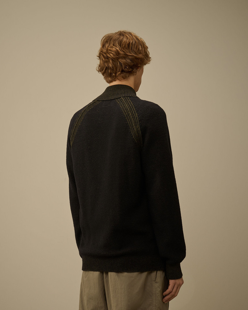 Fleece Knit Half Zip Lens Sweater 4