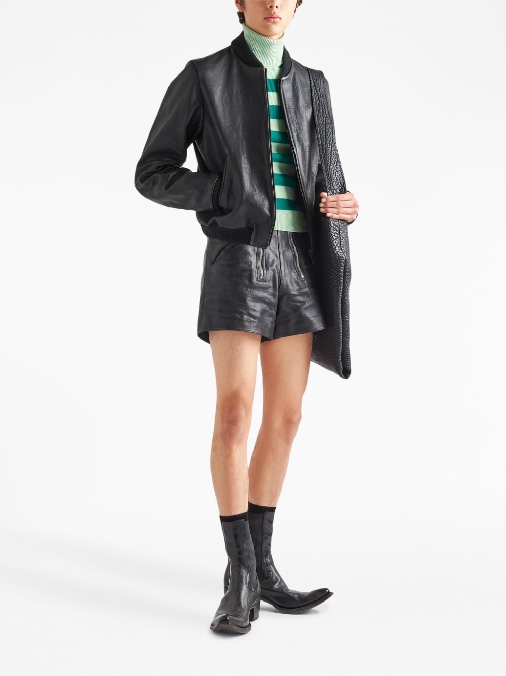 leather bomber jacket - 2