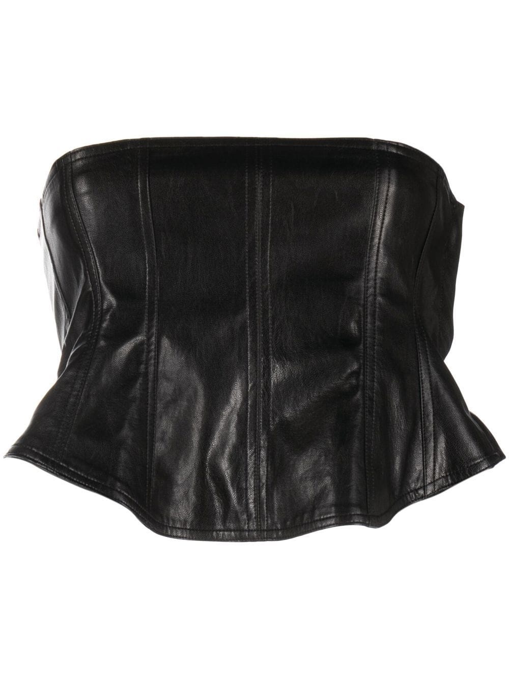 Black Faux Leather Corset - 1