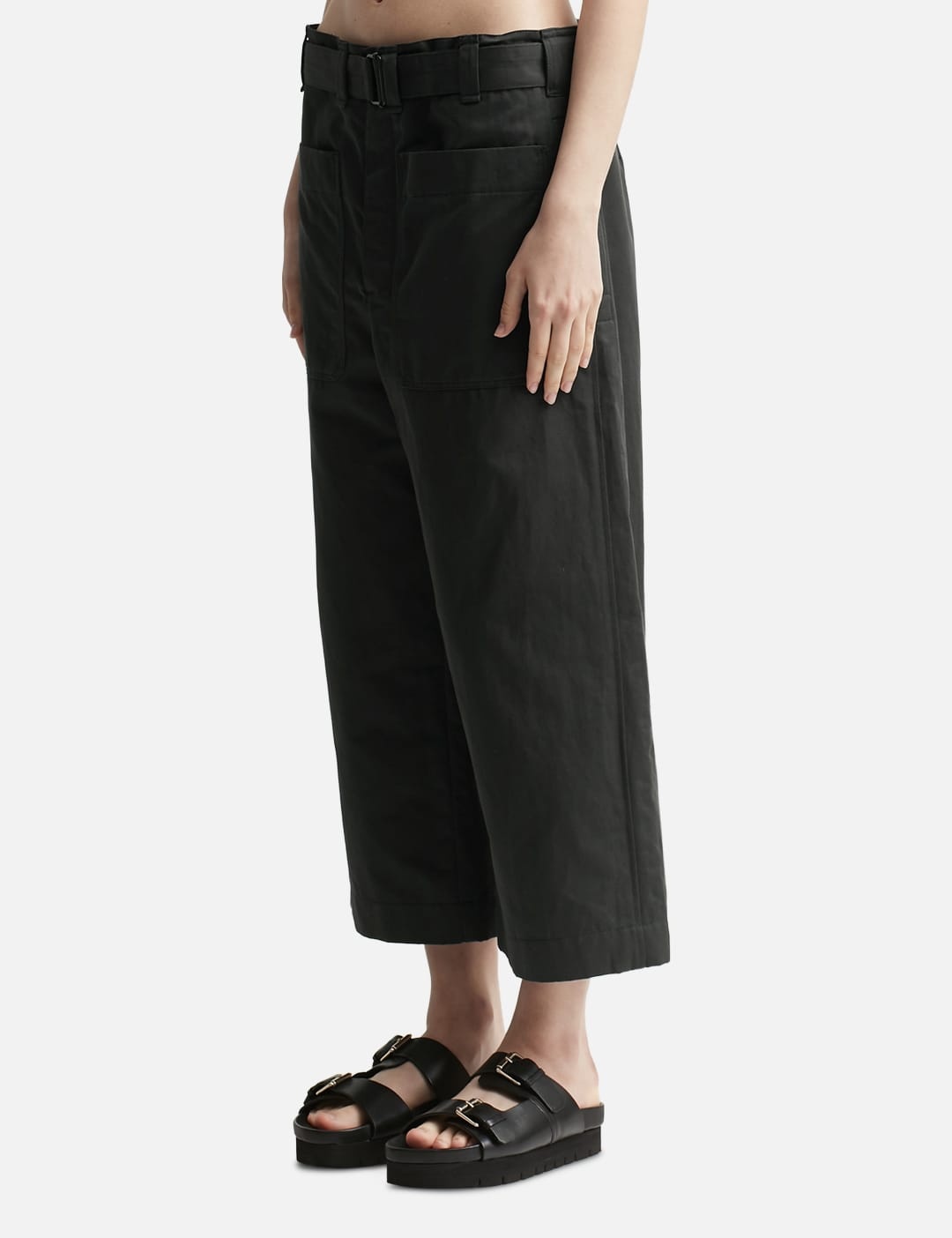 CROPPED BELTED PANTS - 2