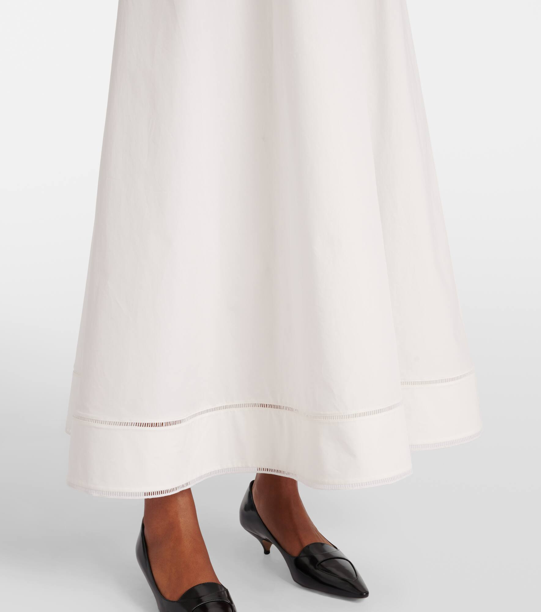 Embroidered cotton poplin midi dress - 6