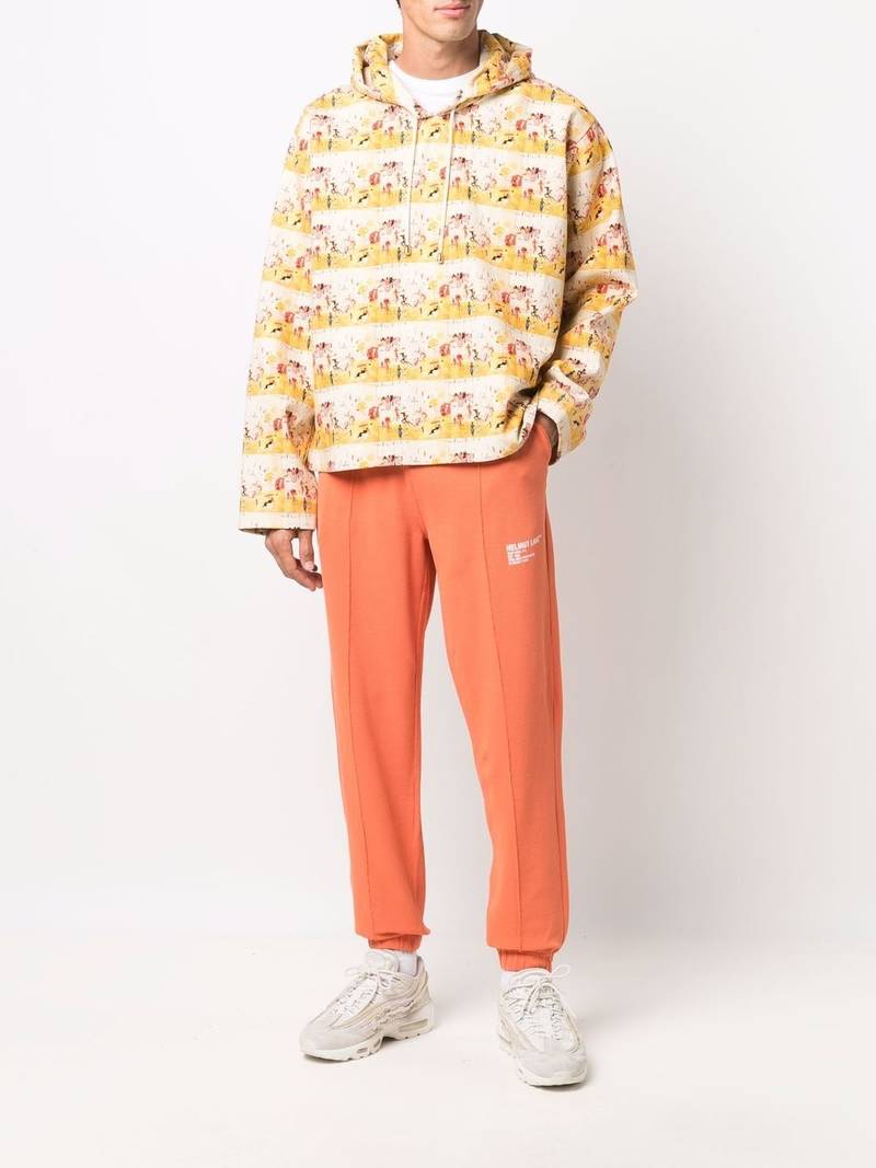 Helmut Lang logo-print tapered joggers outlook