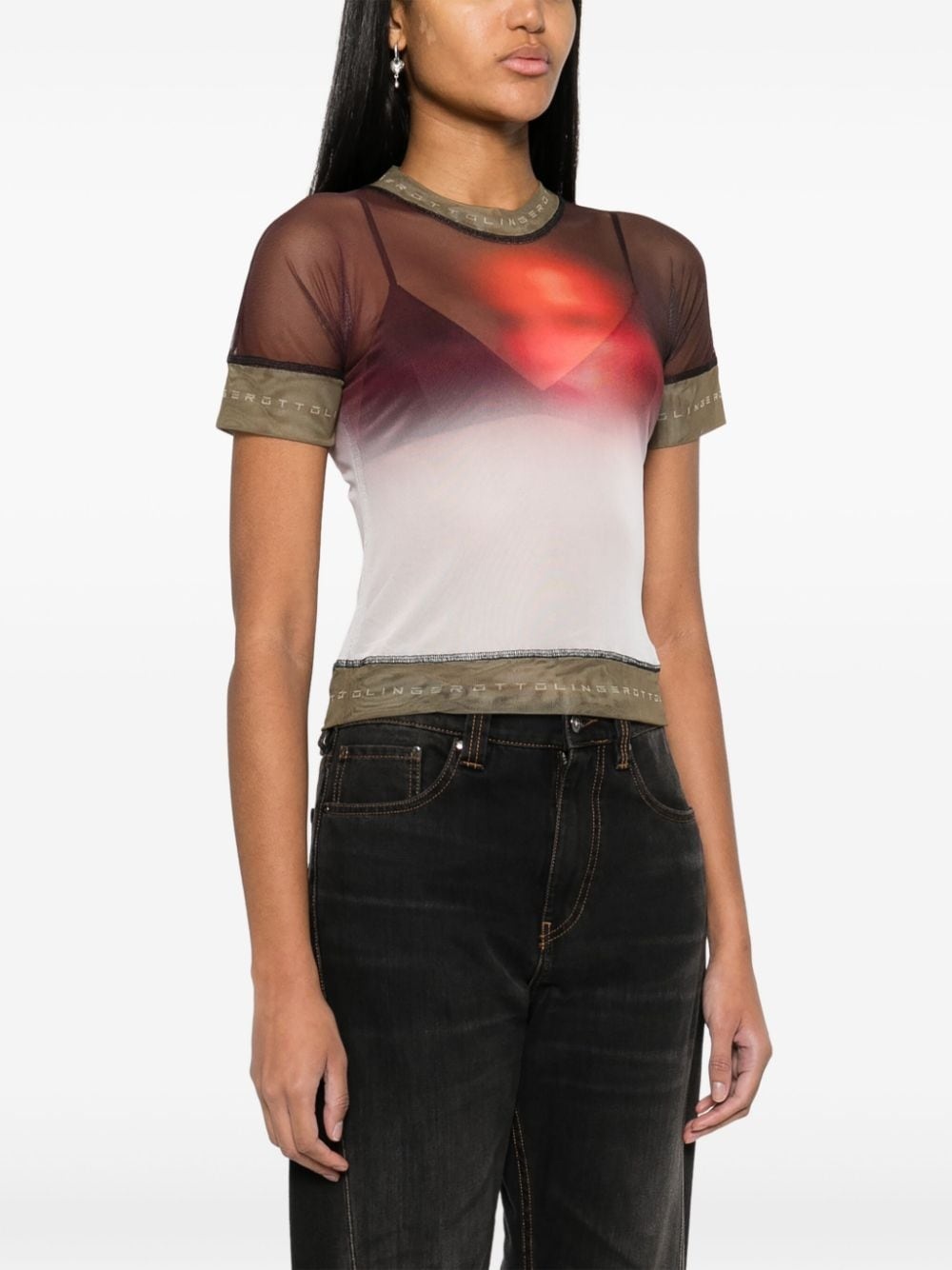 face-print mesh T-shirt - 3