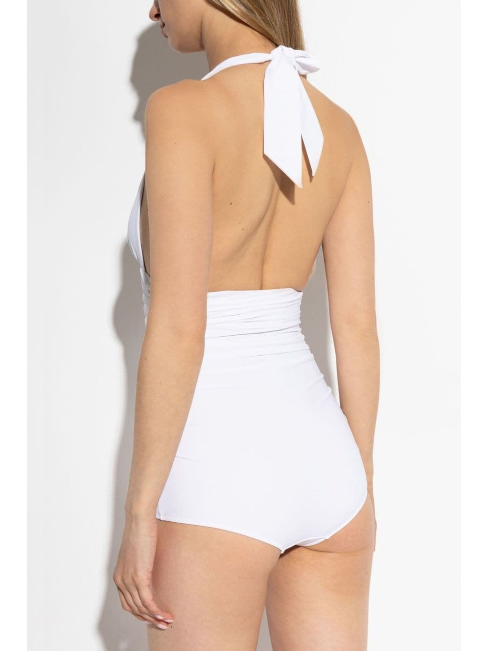 plunge-neck swimsuit - 3