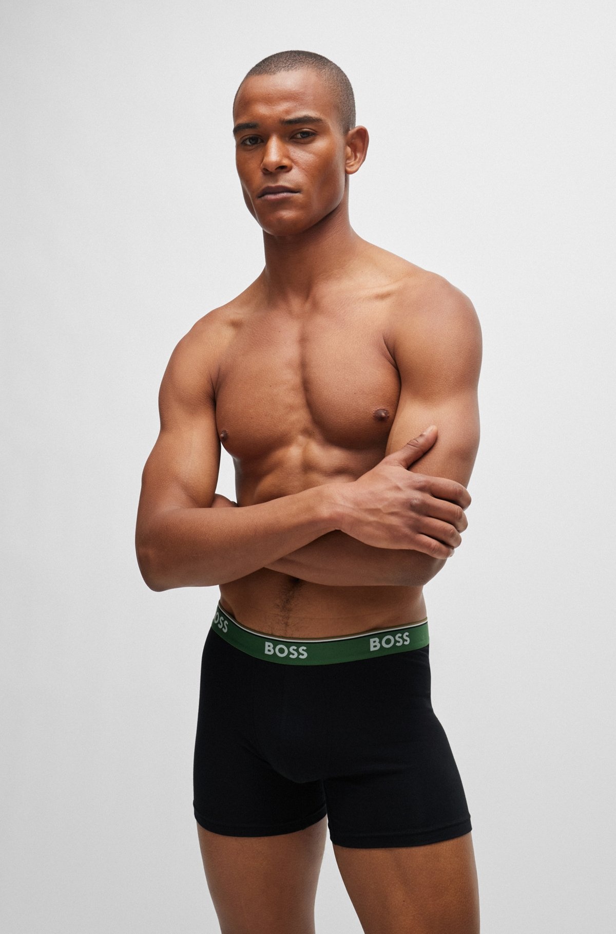 THREE-PACK OF STRETCH-COTTON BOXER BRIEFS WITH LOGOS - 6