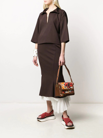 Marni pleated-hem fishtail skirt outlook