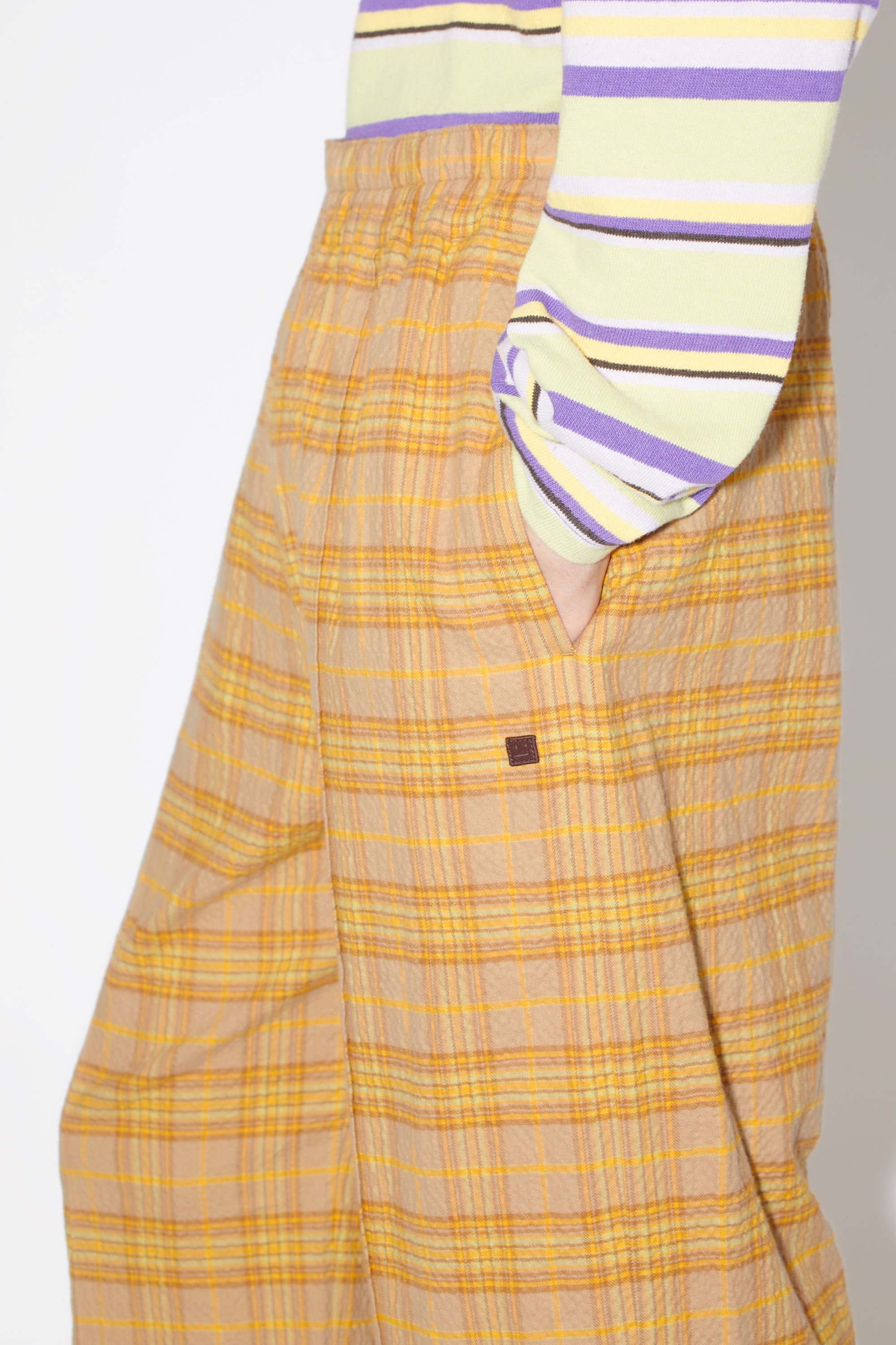 Check trousers - Brown/orange - 5