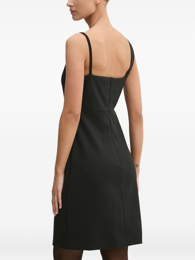 HUGO square-neck mesh-insert midi dress outlook