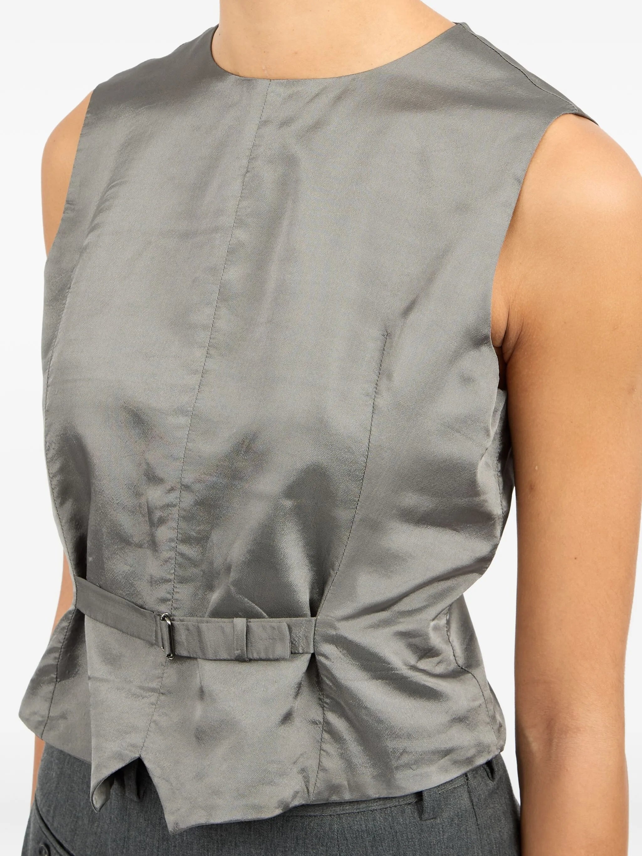 Mm6 Maison Margiela Satin-finish Waistcoat - 5