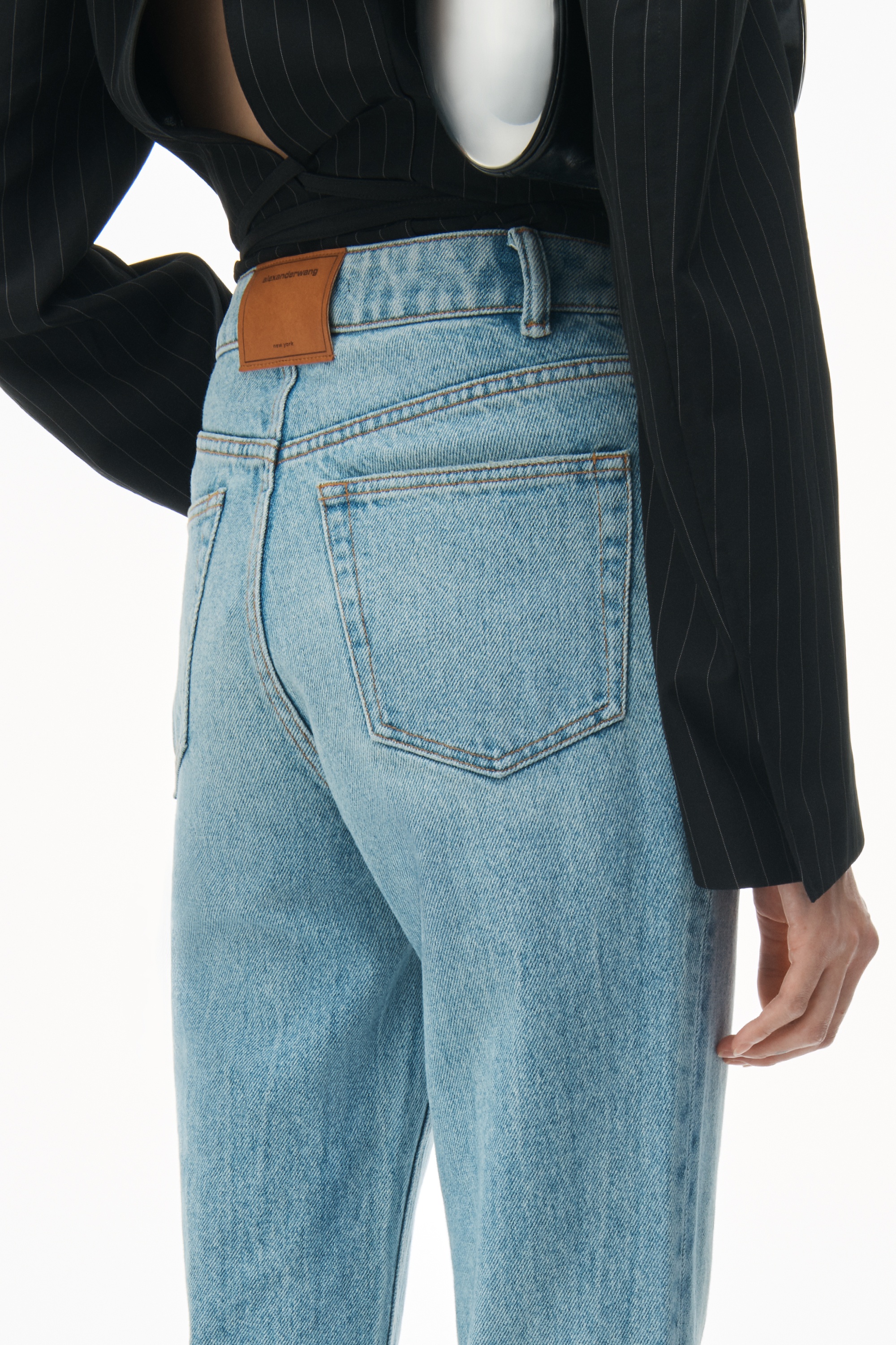 FLY HIGH-RISE STACKED JEAN IN DENIM - 5