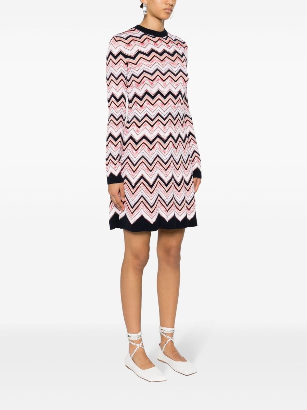zigzag knitted mini dress - 3