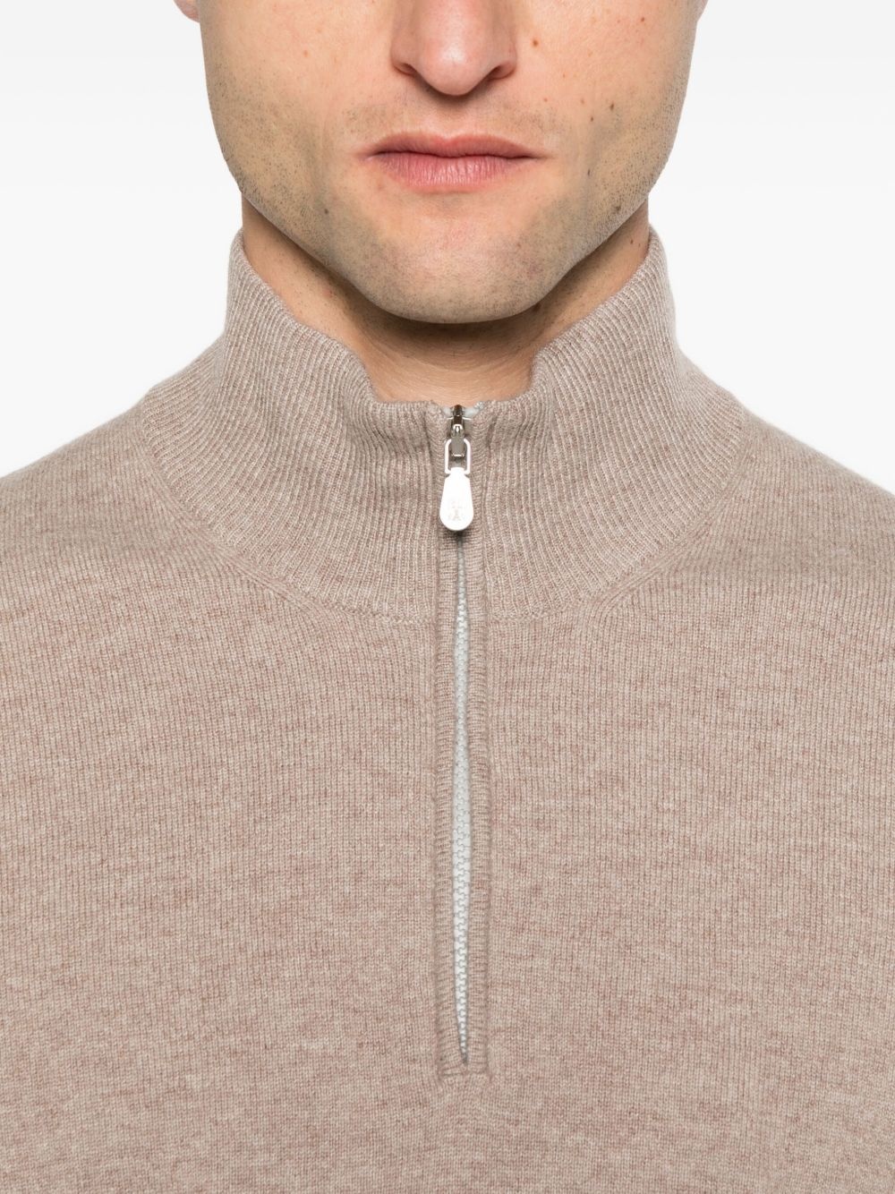 zip-up cashmere sweater - 5
