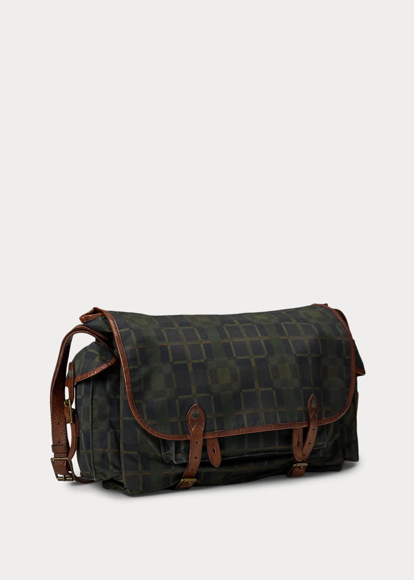 Check-Print Oilcloth Messenger Bag - 2