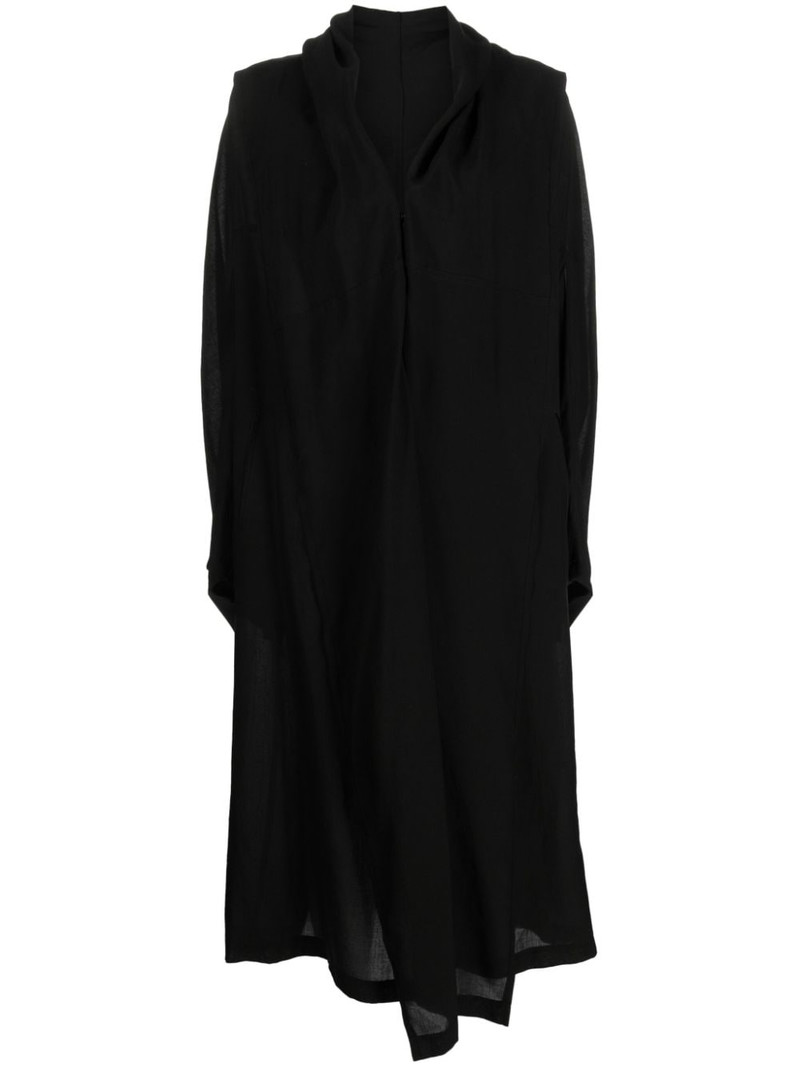 semi-sheer long cape coat 1