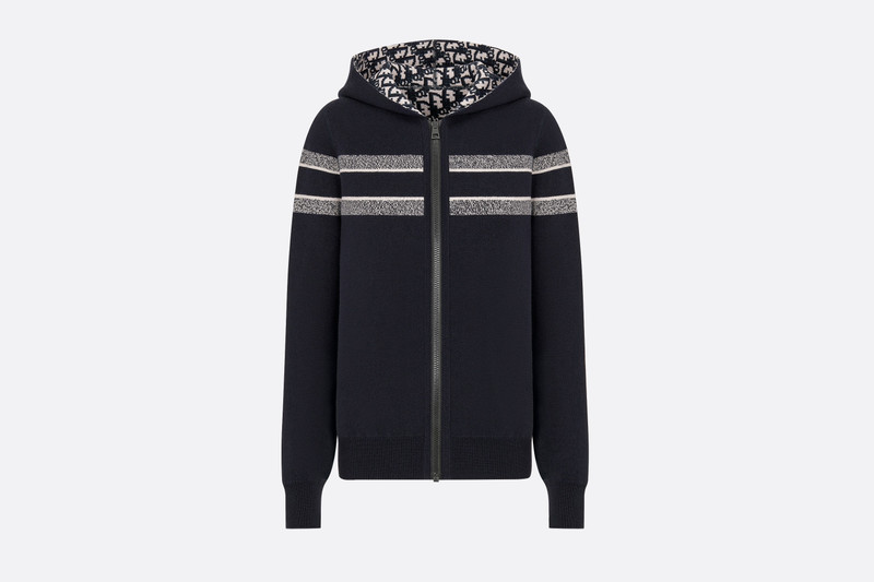Reversible Zipped Cardigan with Hood - 1