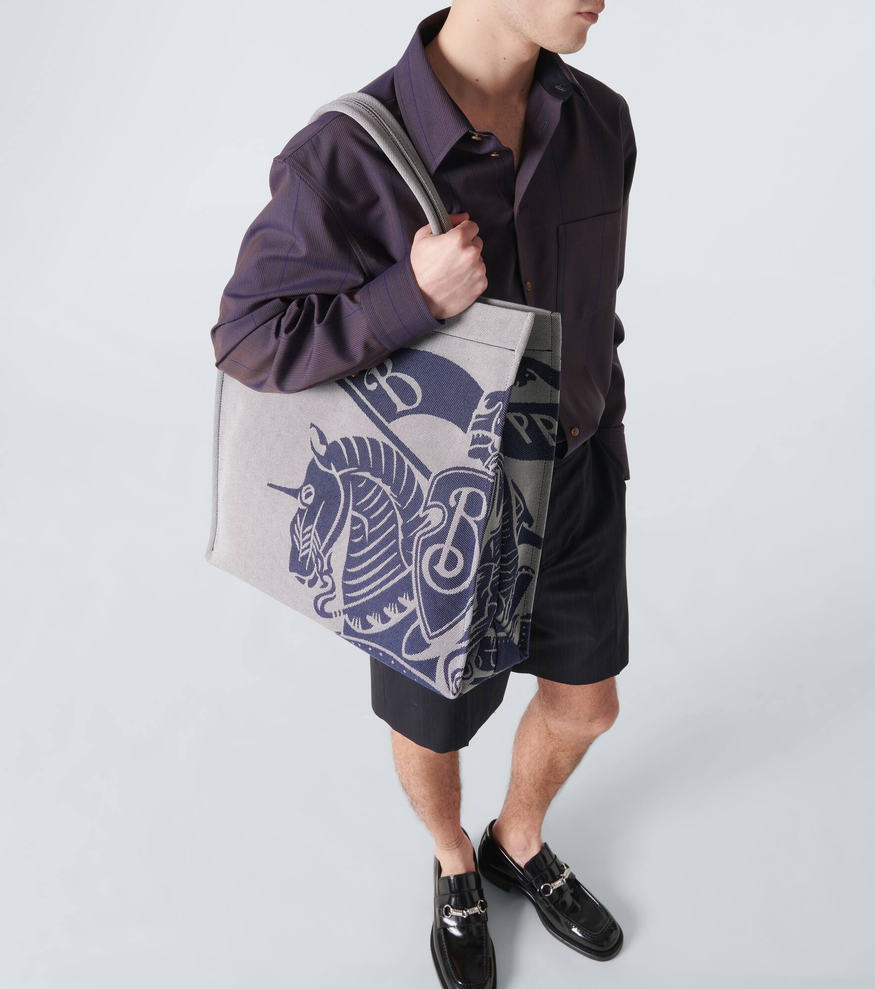 【関税込み】BURBERRY MEDIUM CANVAS TOTE BAG WITH EKD Burberry EKD Medium canvas tote bag Burberry