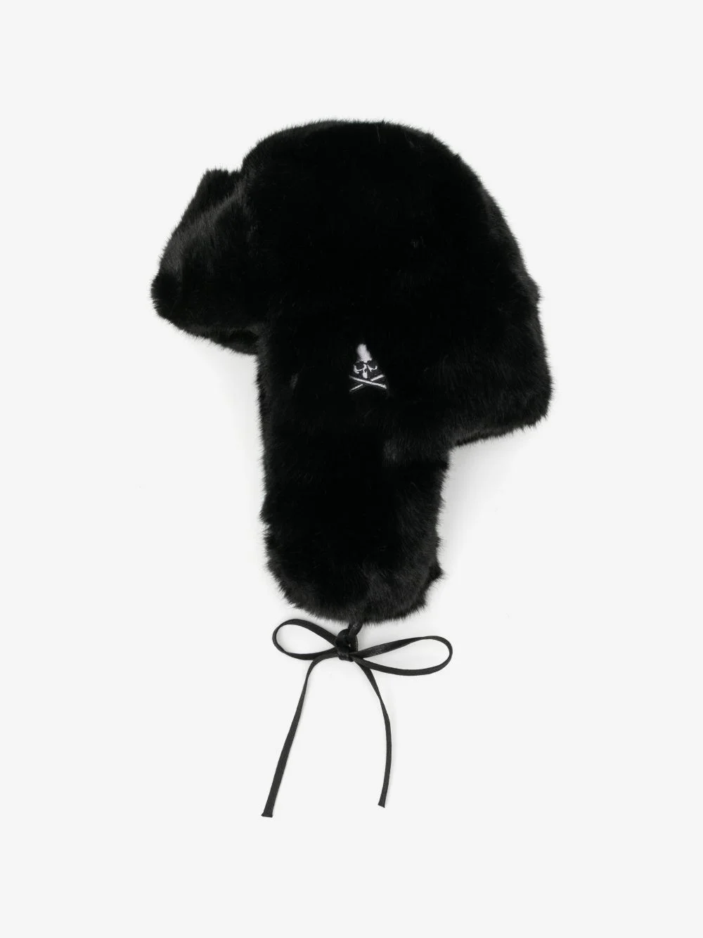 Skull-embroidered faux-fur trapper hat - 1