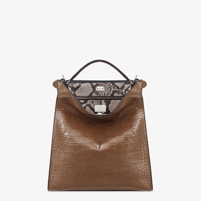 FENDI Brown alligator bag outlook