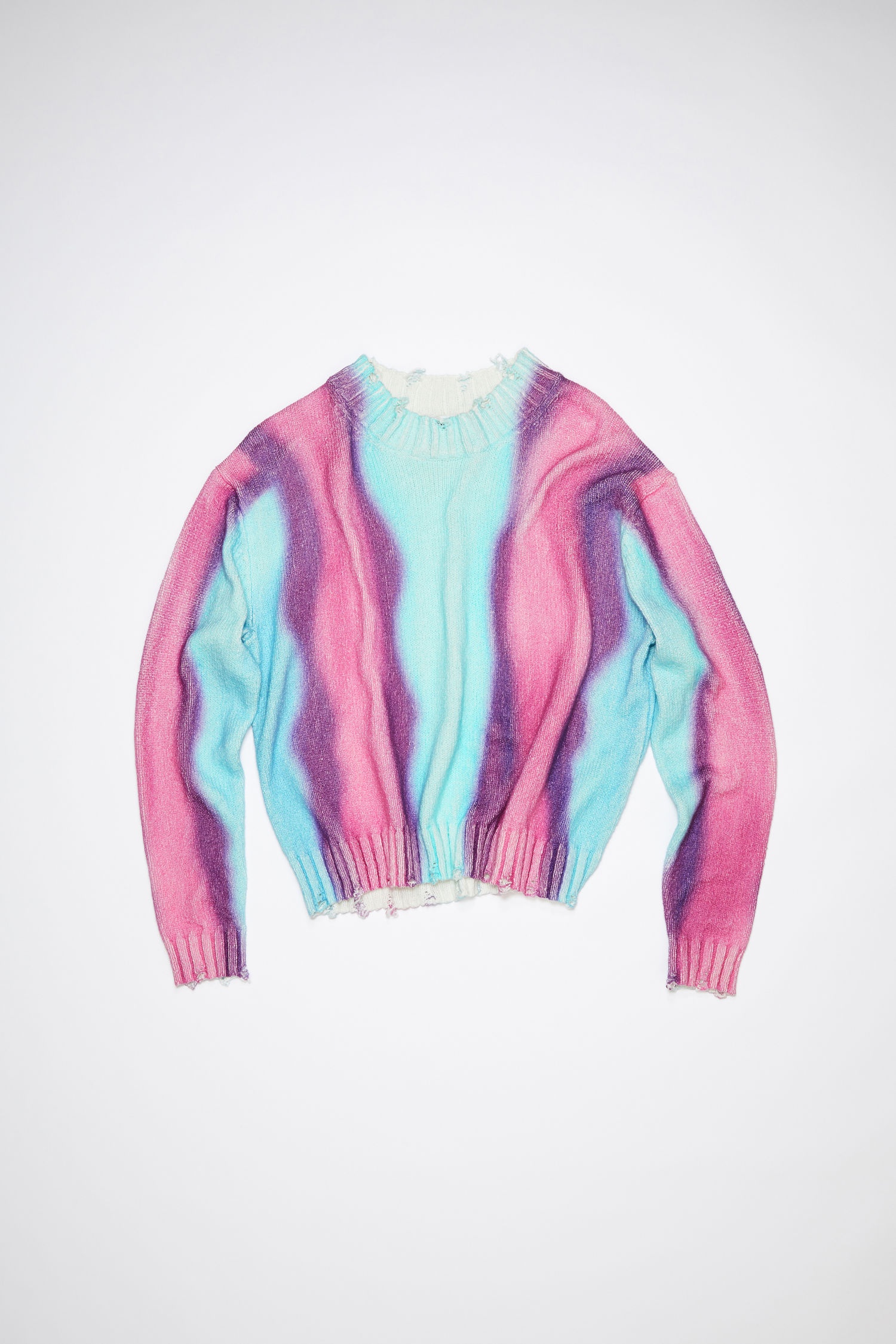 Crew neck sweater - Sky blue/pink - 4