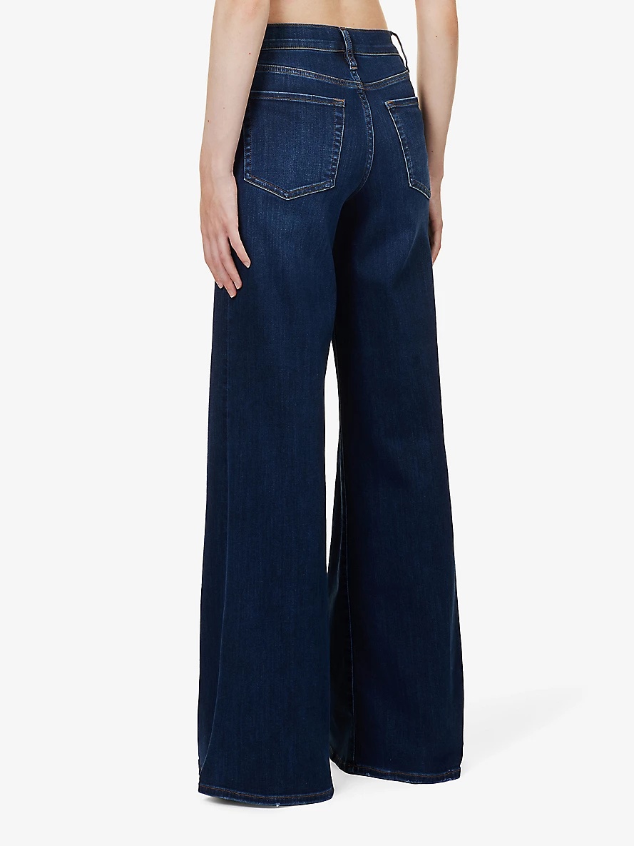 Le Palazzo wide-leg high-rise stretch-woven jeans - 4