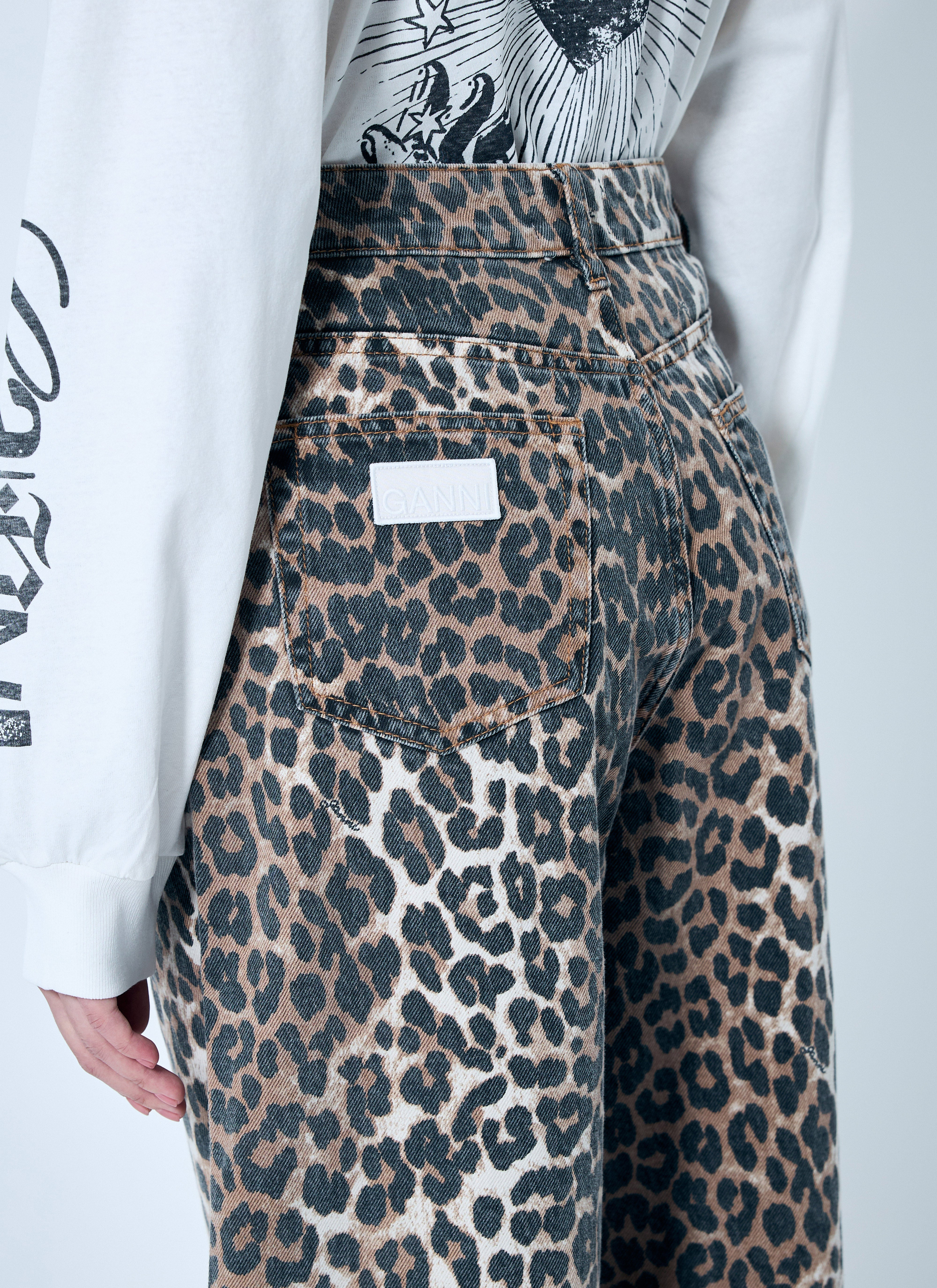 Ganni Women Leopard Stary Jeans - 6